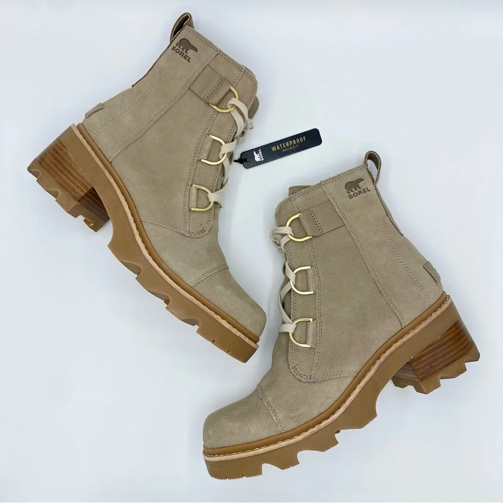 Sorel Omega Taupe Gum 2 Joan Now Lace-Up Boot Size 10